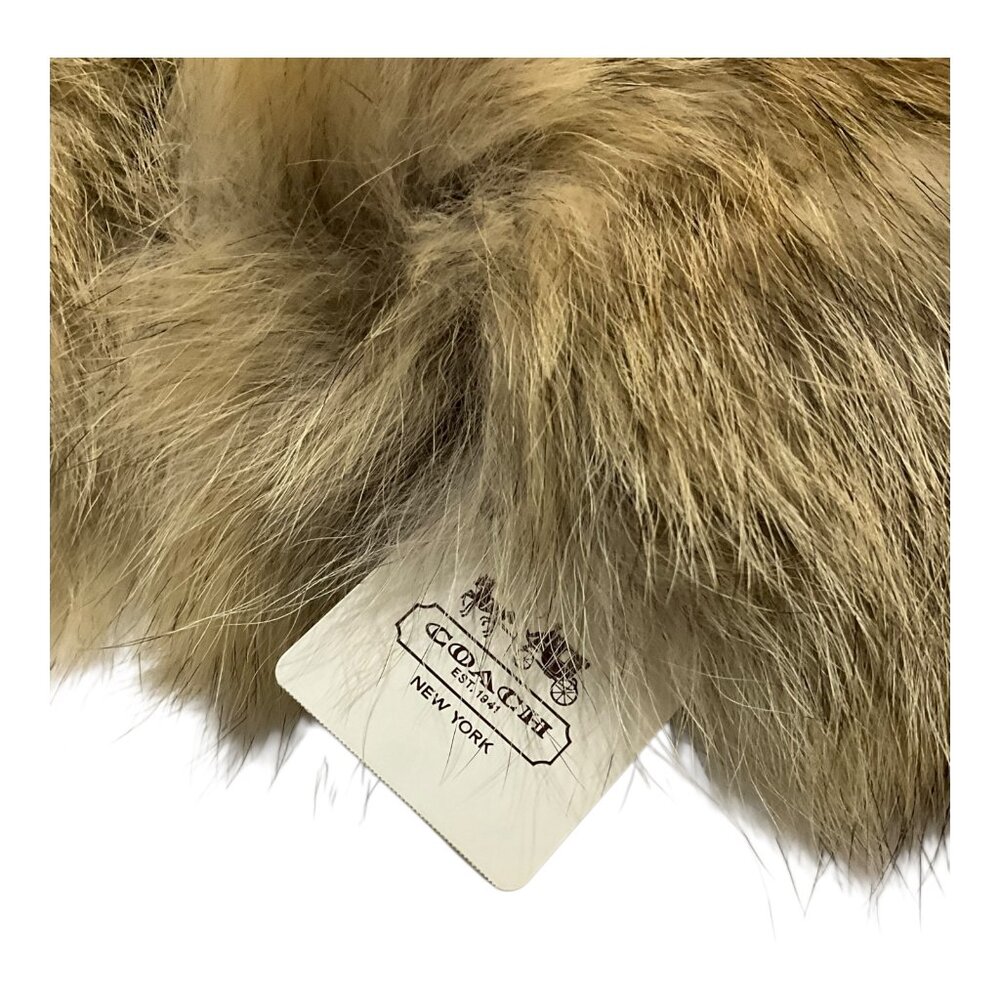 Coach Brown Faux Fur Scarf Wrap - Picture 3 of 7